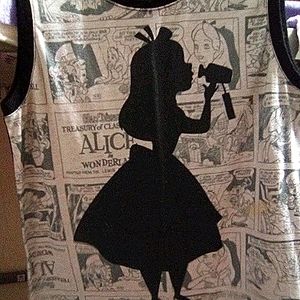 Alice in wonderland sleeveless tank